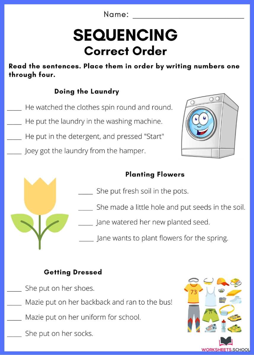 10 Printable Sequencing Worksheets Free EduWorksheets