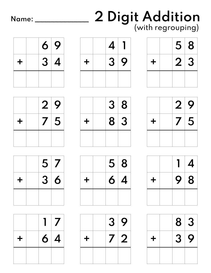 First Grade Simple Addition Worksheet
