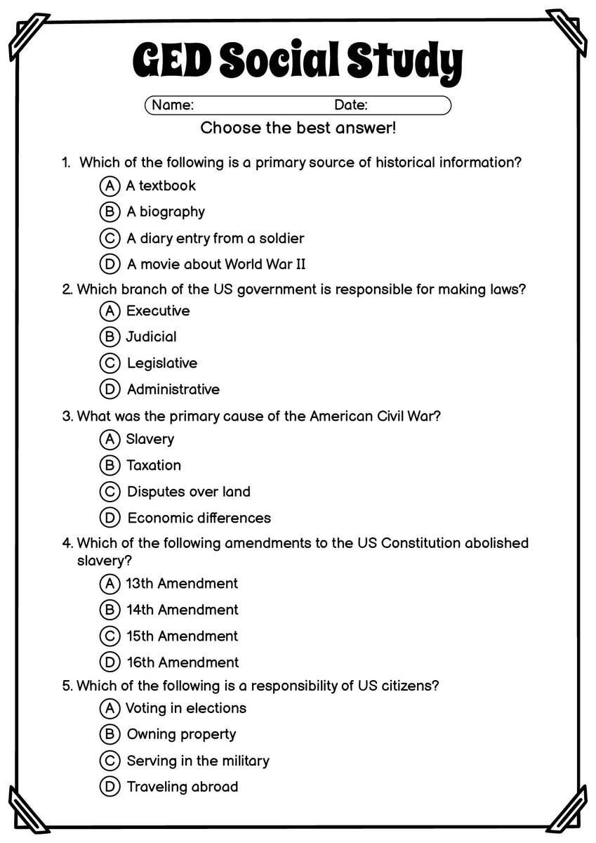 Free GED Science Practice Test Test Guide