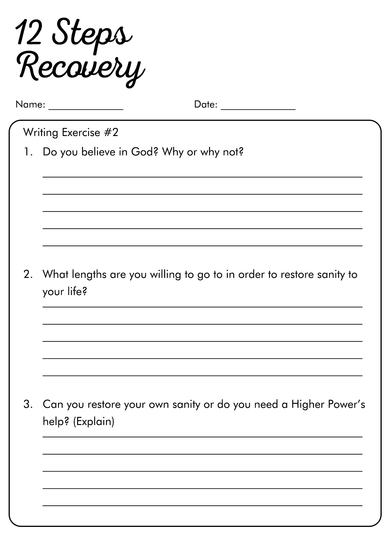 15 12 Step Recovery Worksheets Free PDF At Worksheeto Daily Reflections Alcoholics Anonymous The Twelve 12 Steps Of Narcotics Anonymous N A Poster 3 Styles Addiction Recovery Gift Art Na Na Na