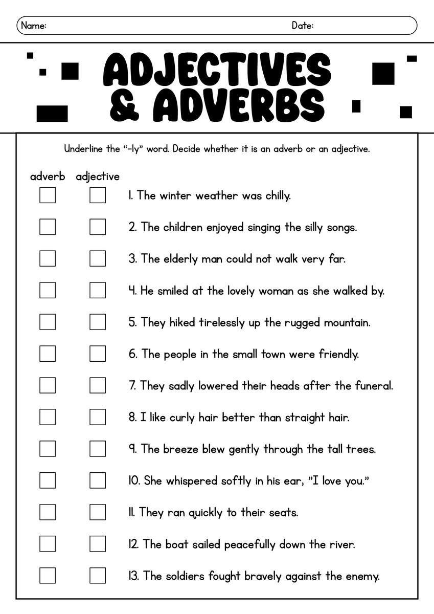 15 Nouns And Adjectives Worksheets Free PDF At Worksheeto