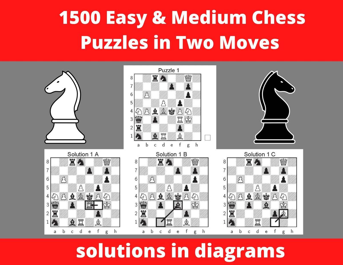 1500 Chess Puzzles In Two Moves Printable PDF With Answers Instant Download Chess Gift Chess Book Chess Game Chess Problems Etsy Finland