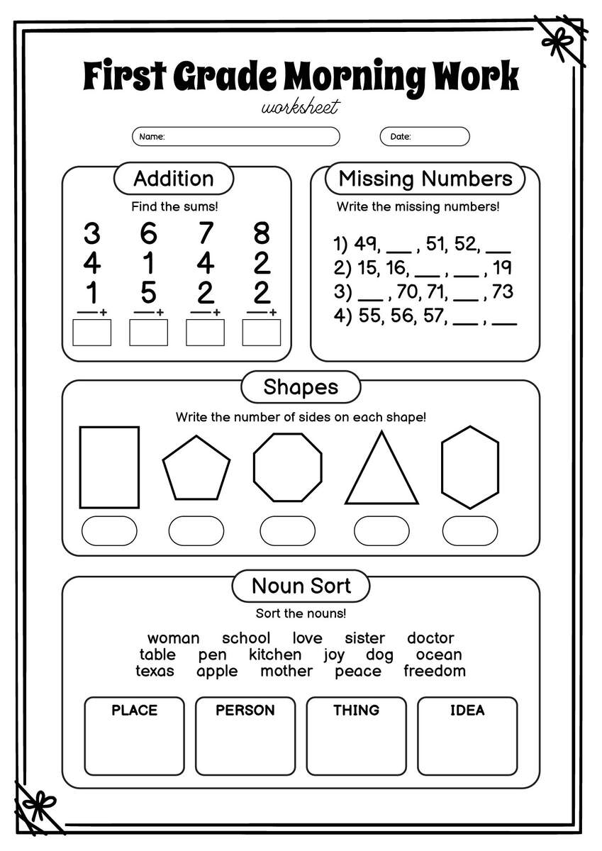 19 1st Grade Morning Worksheets Free PDF At Worksheeto 19 1st Grade Morning Worksheets Free PDF At Worksheeto