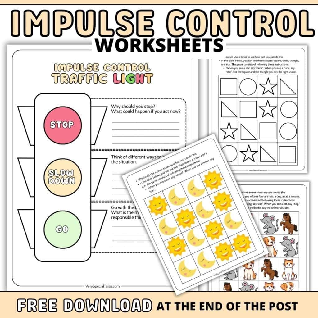 Impulse Control Worksheets Free Your Therapy Source
