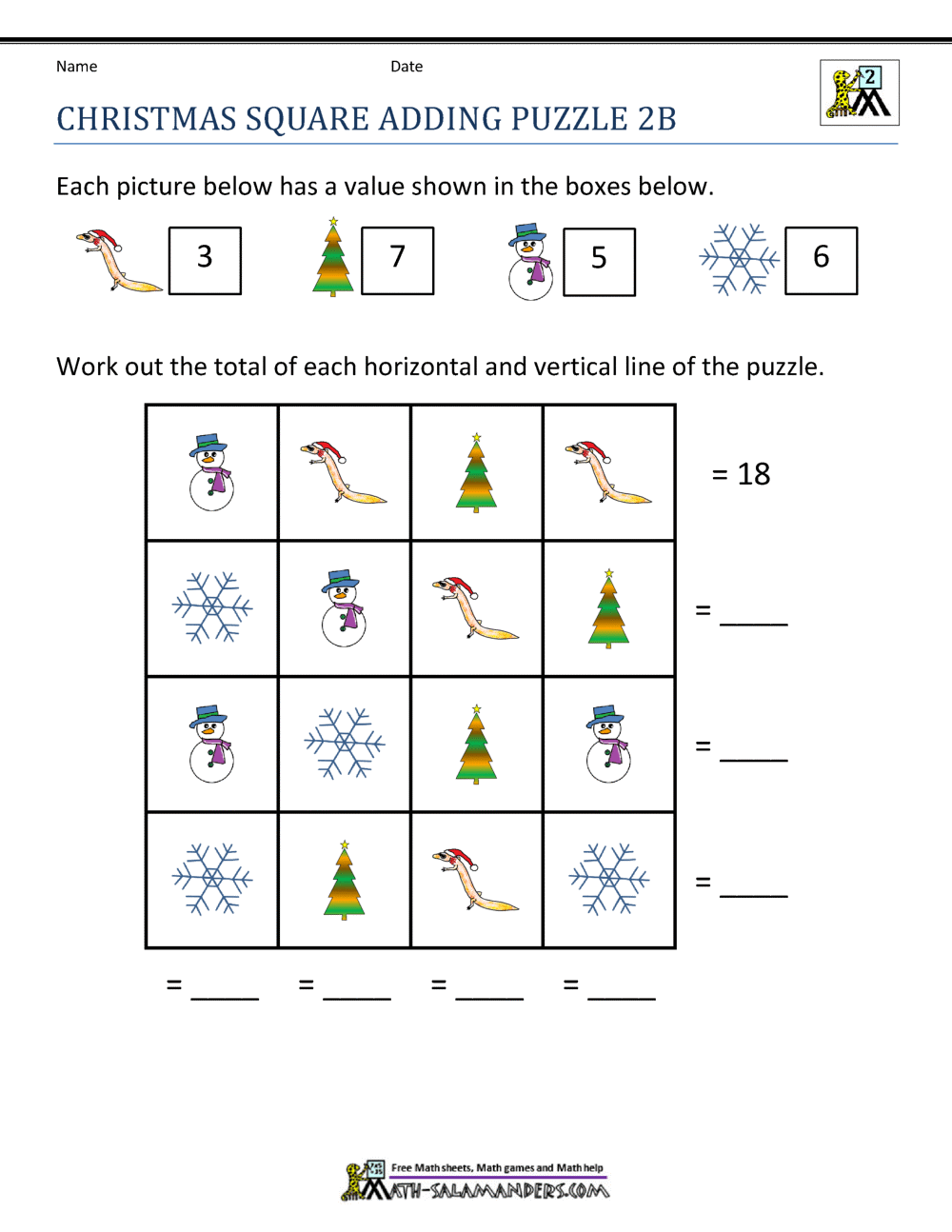 Easy Christmas Math Worksheets Free Kids Activity Zone