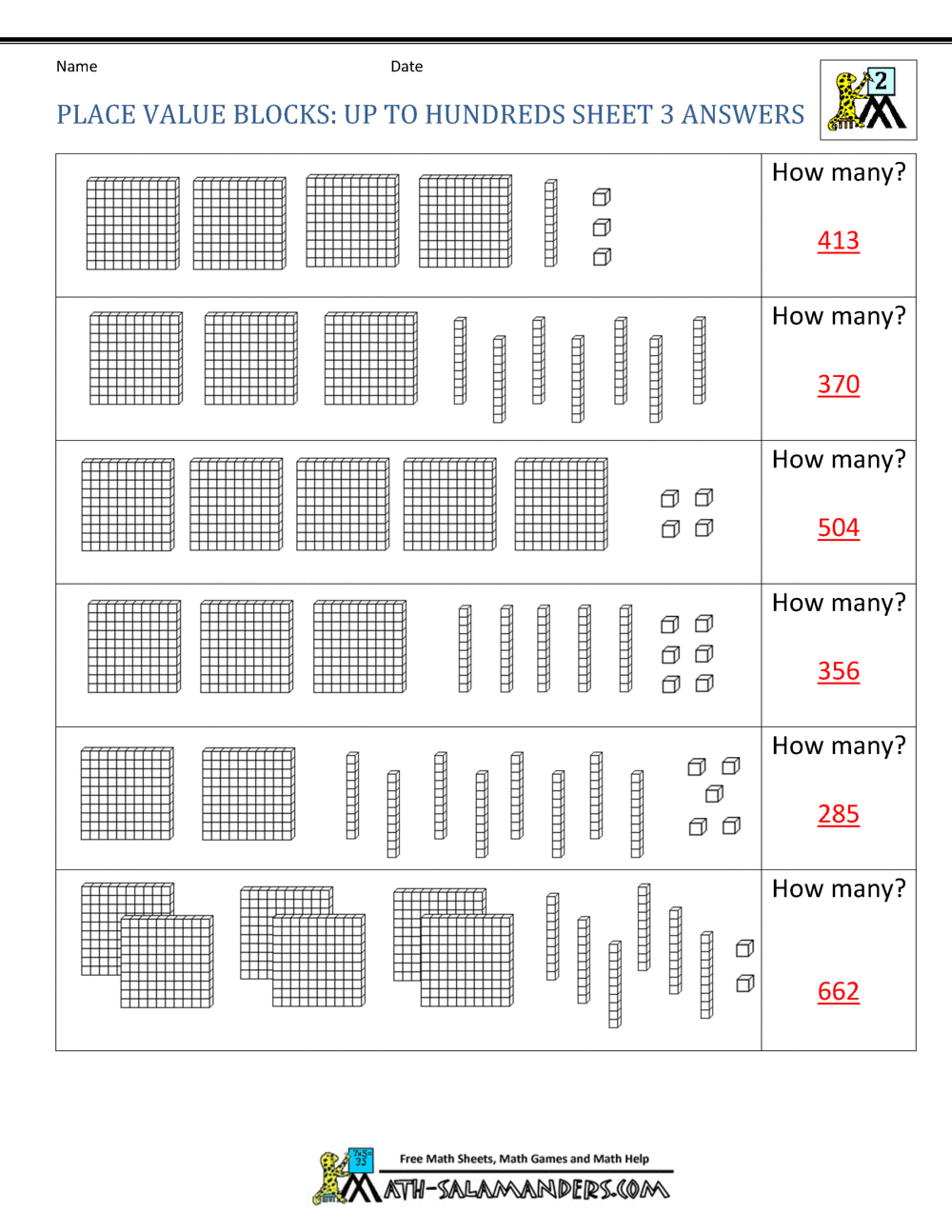 2nd Grade Place Value Worksheets