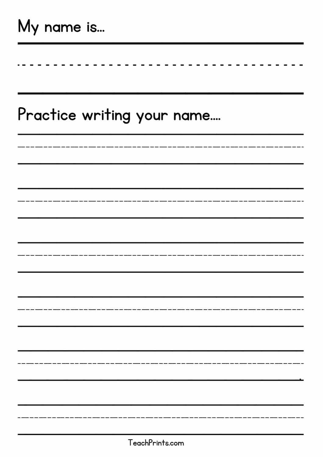 32 Free Blank Name Tracing Worksheets Teach Prints Editable Cut And Paste Build Your Name Worksheets
