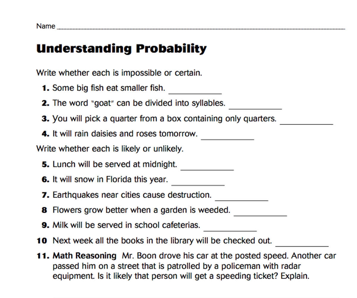 2nd Grade Statistics Worksheets Printable