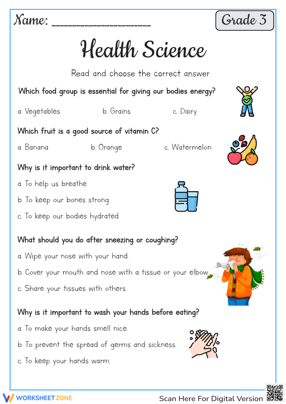 3rd Grade Science Multiple Choices Worksheets