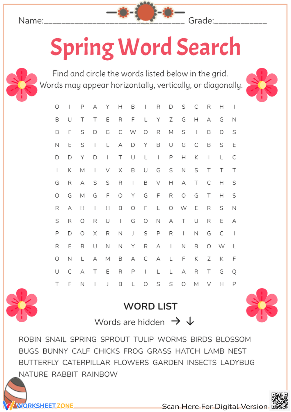 3rd Grade Spring Worksheets