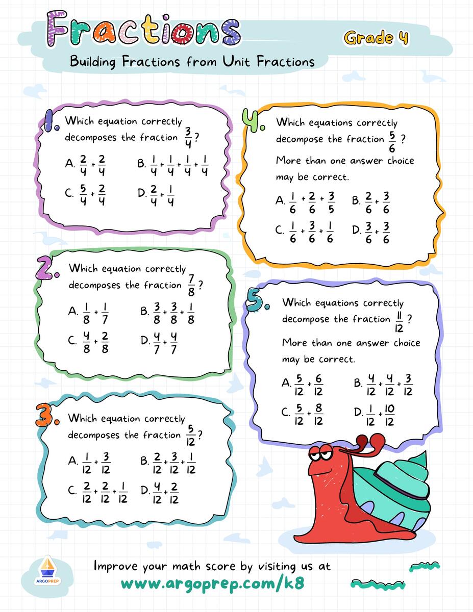 4th Grade Mixed Numbers And Improper Fractions Subtracting Fractions Worksheets For Free ArgoPrep
