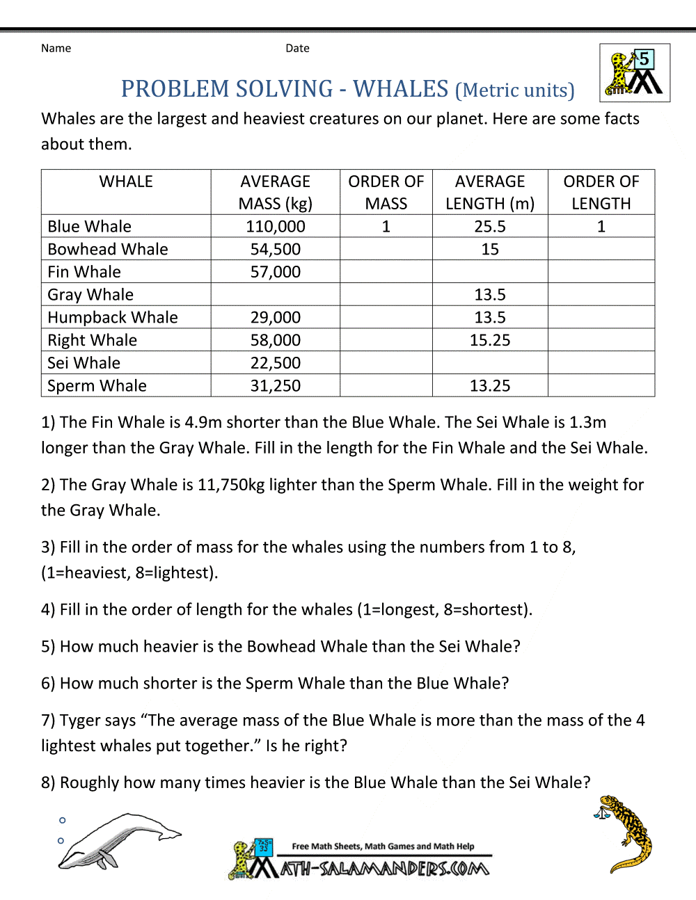 5th Grade Math Word Problems 5th Grade Math Word Problems