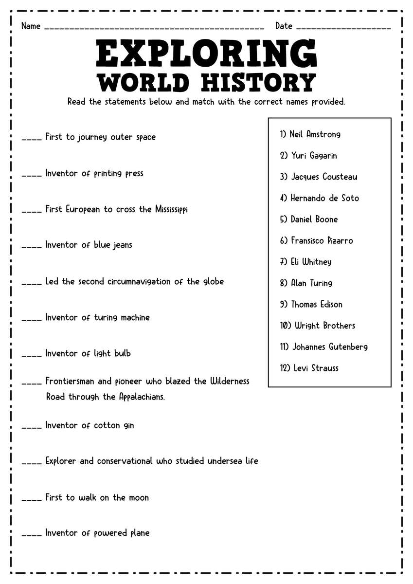 7 Free Printable History Worksheets Free PDF At Worksheeto Worksheets Library Free Printable Social Studies Worksheet Templates Canva