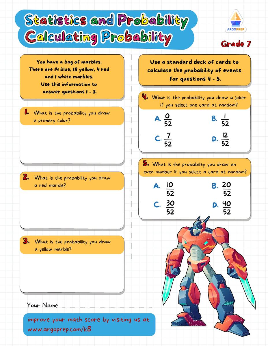 7th Grade Ratios Amp Proportional Relationships Simple Probability Worksheets For Free ArgoPrep