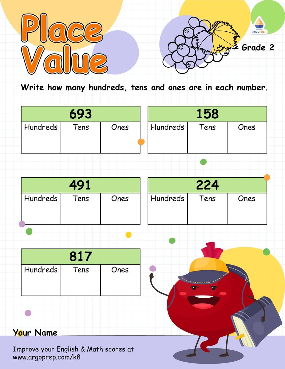 A Grape Place Value Worksheet ArgoPrep A Grape Place Value Worksheet ArgoPrep