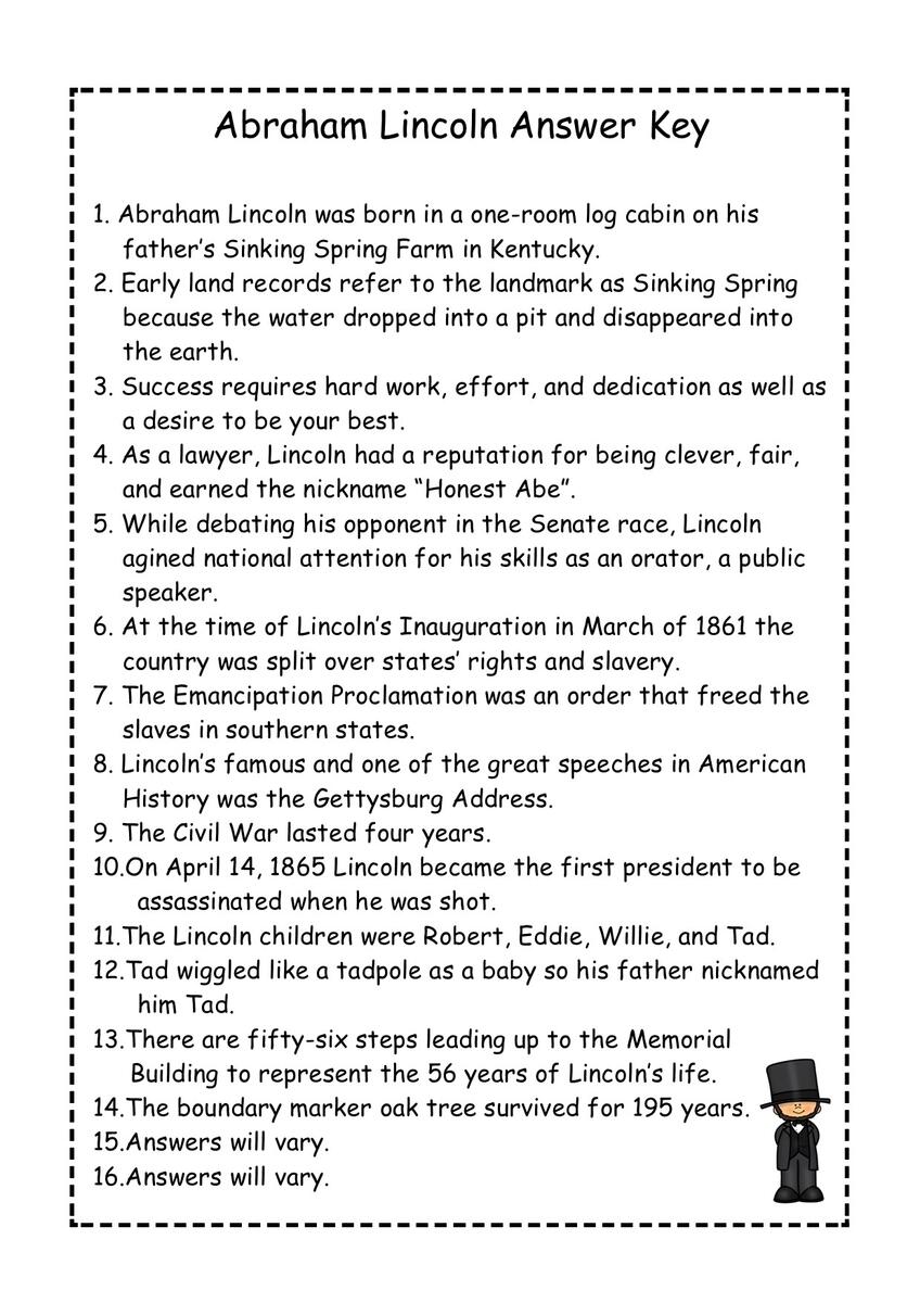 Abraham Lincoln Reading Comprehension Passage Made By Teachers