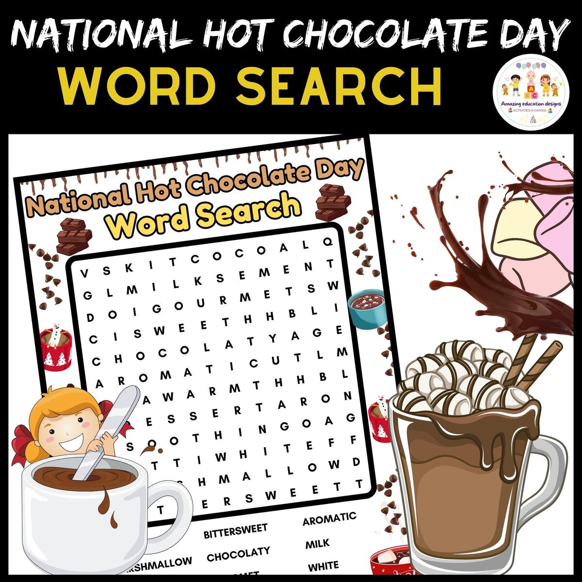 Activities Word Search Worksheets National Hot Chocolate Day Made By Teachers Hot Cocoa Activities For Elementary Students In 2026 Teaching With Jodi Durgin And Company