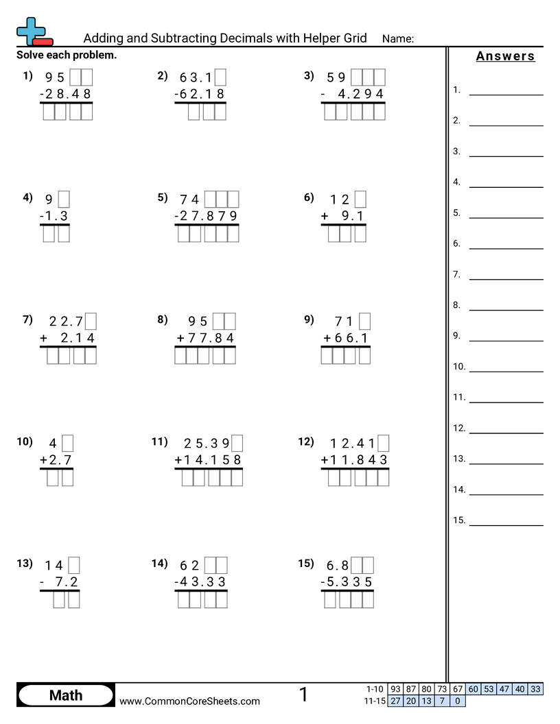 5th Grade Add And Subtract Decimals Task Cards The Teacher Next Door
