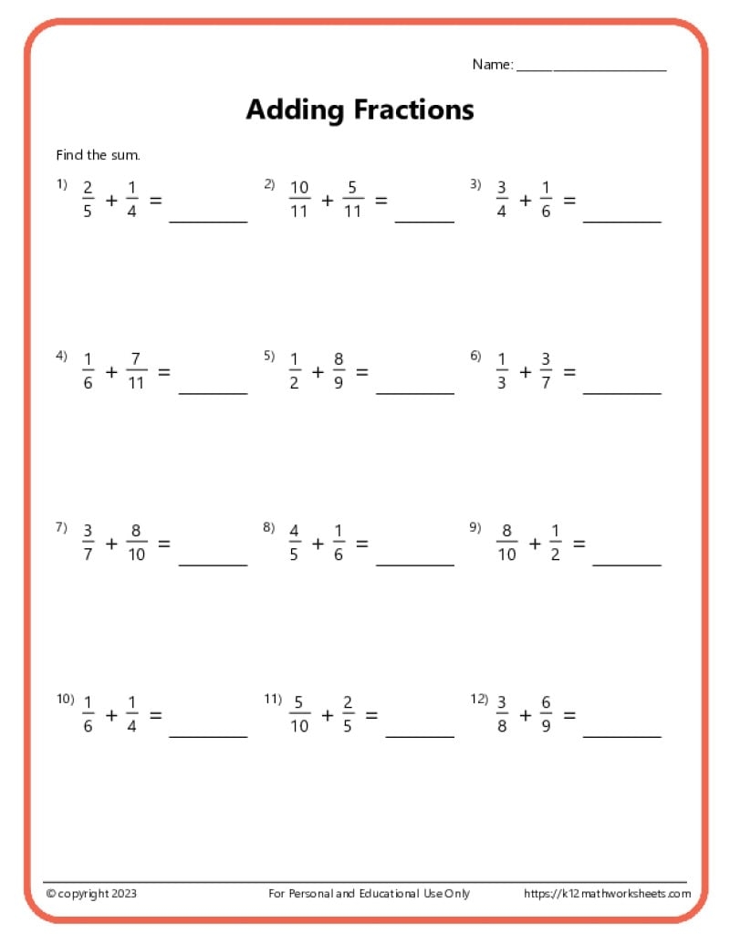 Free Printable Math Worksheets For 5th Grade Download PDF