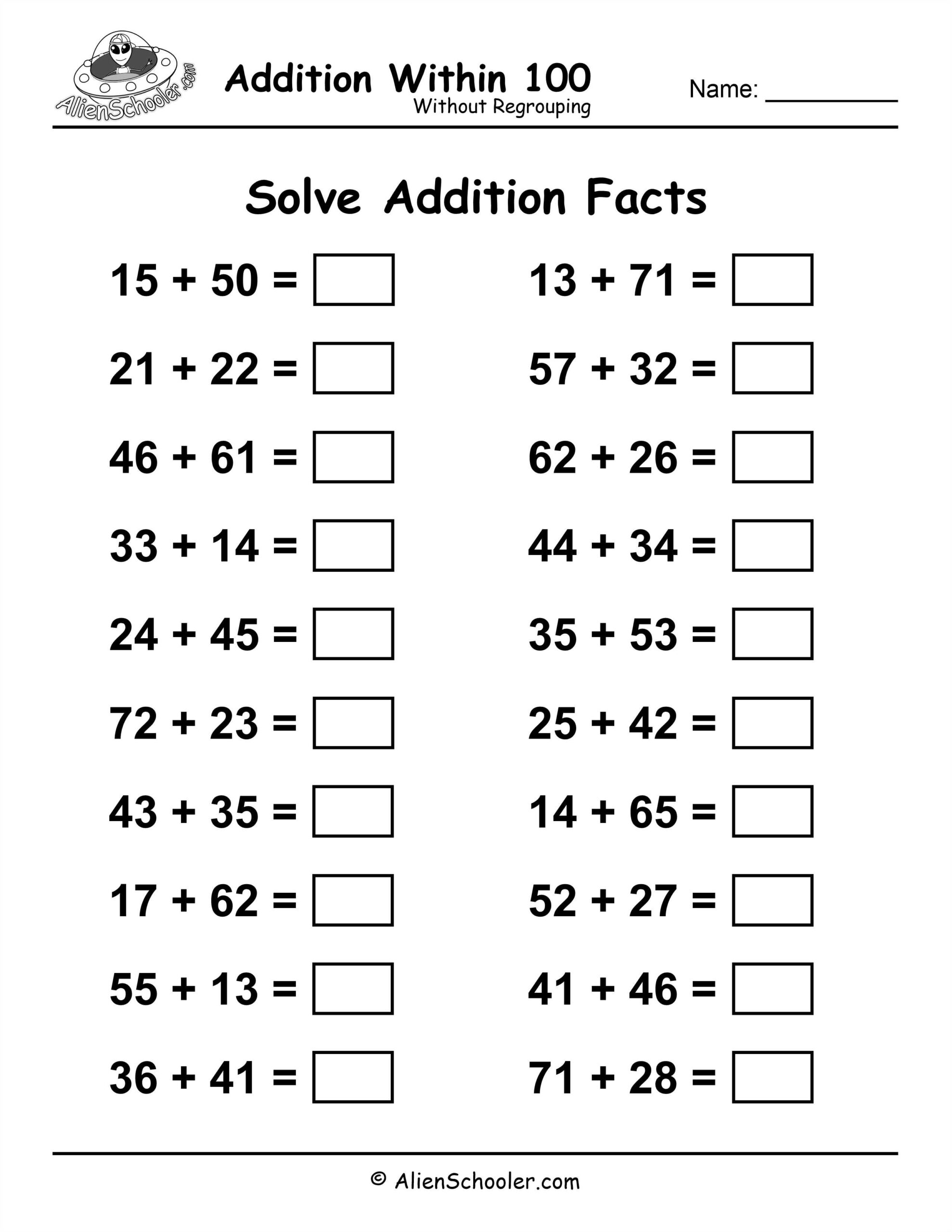 Adding Within 100 Worksheets Free Printables Adding 1 10 100 Worksheets