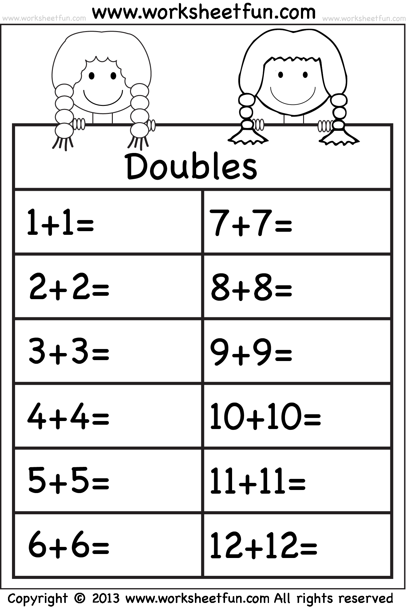 Addition Doubles 1 Worksheet FREE Printable Worksheets Worksheetfun