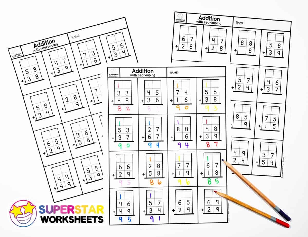 Addition With Regrouping Worksheets Superstar Worksheets 5th Grade Addition Worksheets