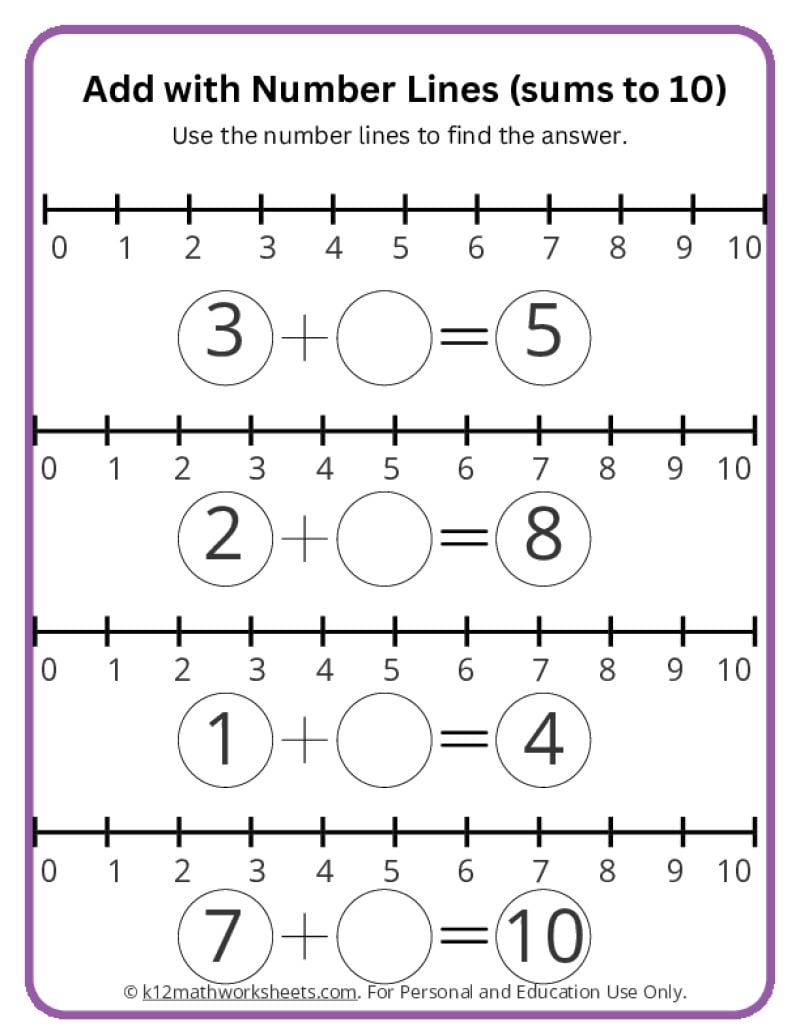 Addition Worksheets For Kindergarten