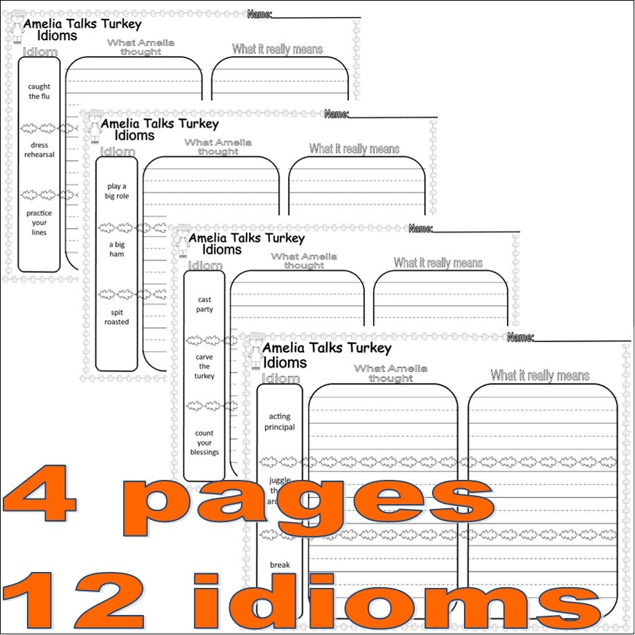 Amelia Bedelia Talks Turkey Thanksgiving Idioms Worksheets SLP Speech Therapy Made By Teachers