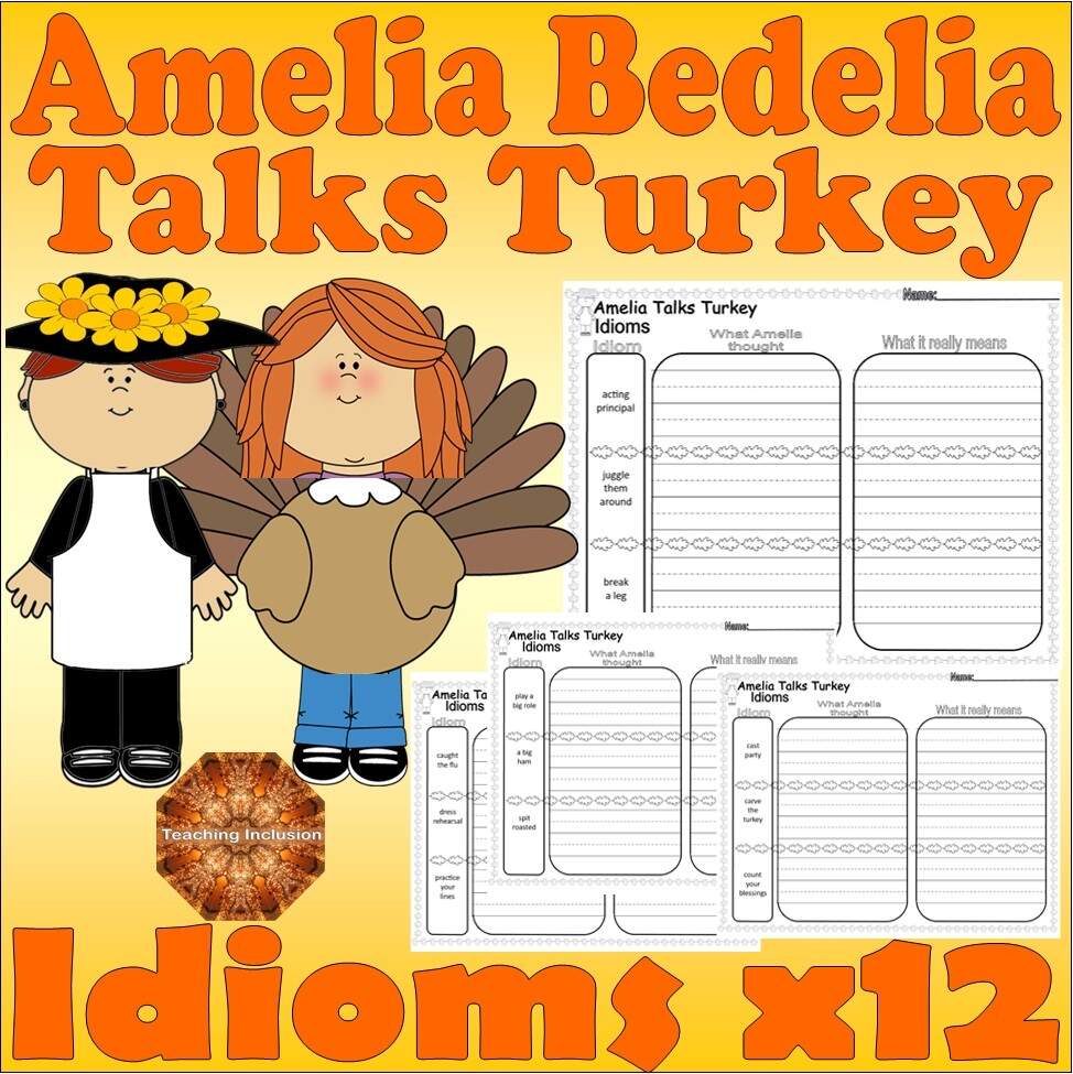 Amelia Bedelia Talks Turkey Thanksgiving Idioms Worksheets SLP Speech Therapy Made By Teachers