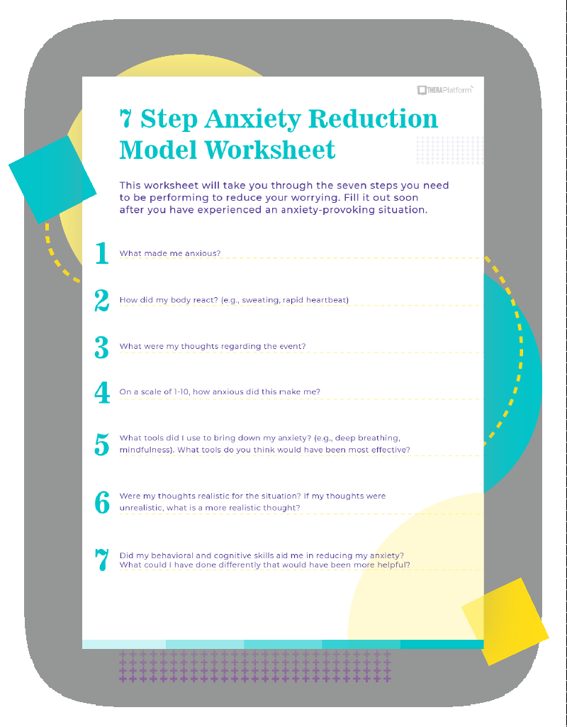 Anxiety Worksheets TheraPlatform Resources