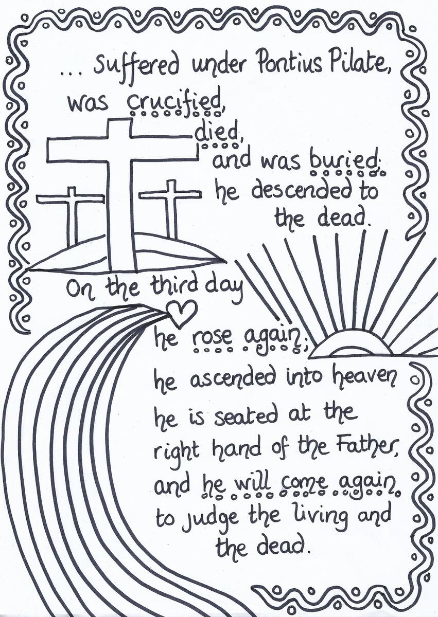 Apostles Creed Reflective Colouring Sheets