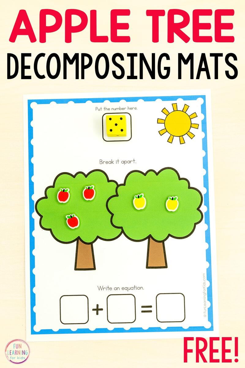 Apple Tree Decomposing Numbers Mat Apple Tree Decomposing Numbers Mat