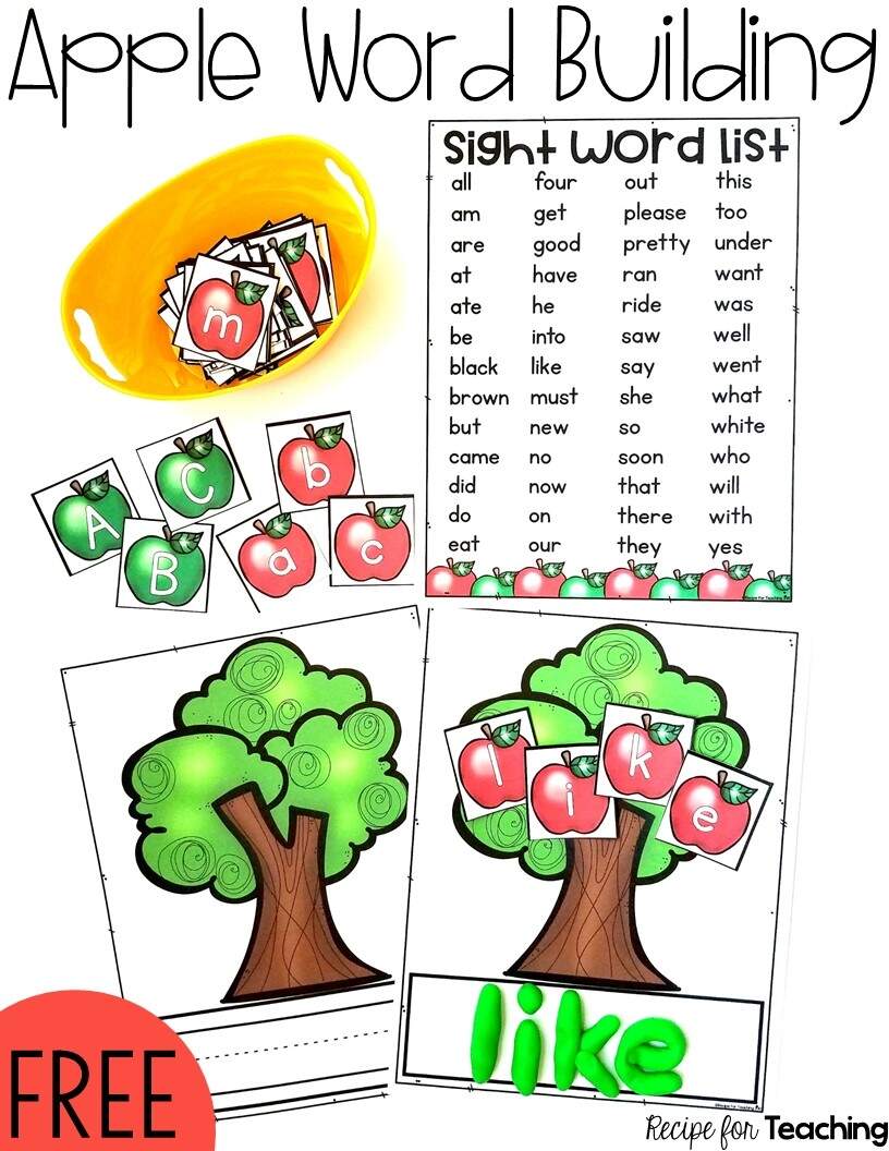 Apple Word Building Recipe For Teaching Apple Word Building Recipe For Teaching