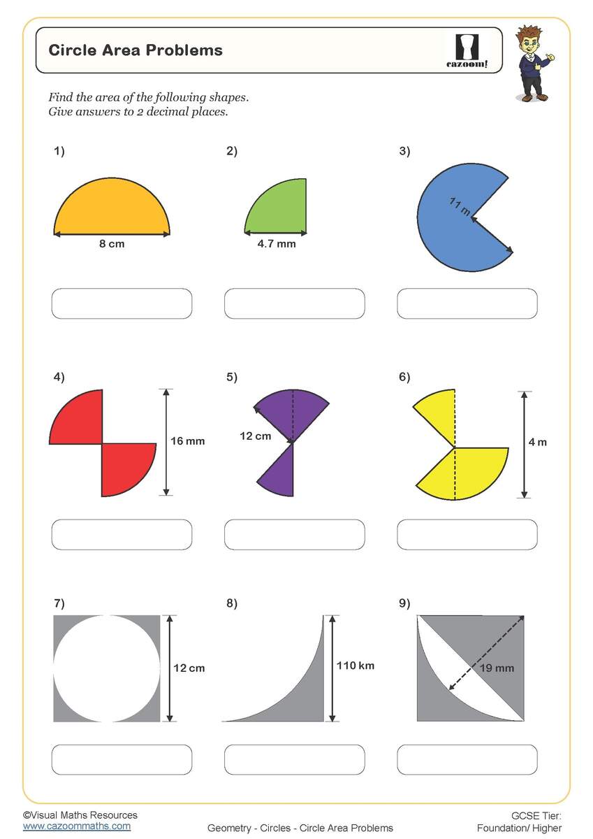 Area Of Circles Worksheet Printable PDF Worksheets Area Of Circles Worksheet Printable PDF Worksheets