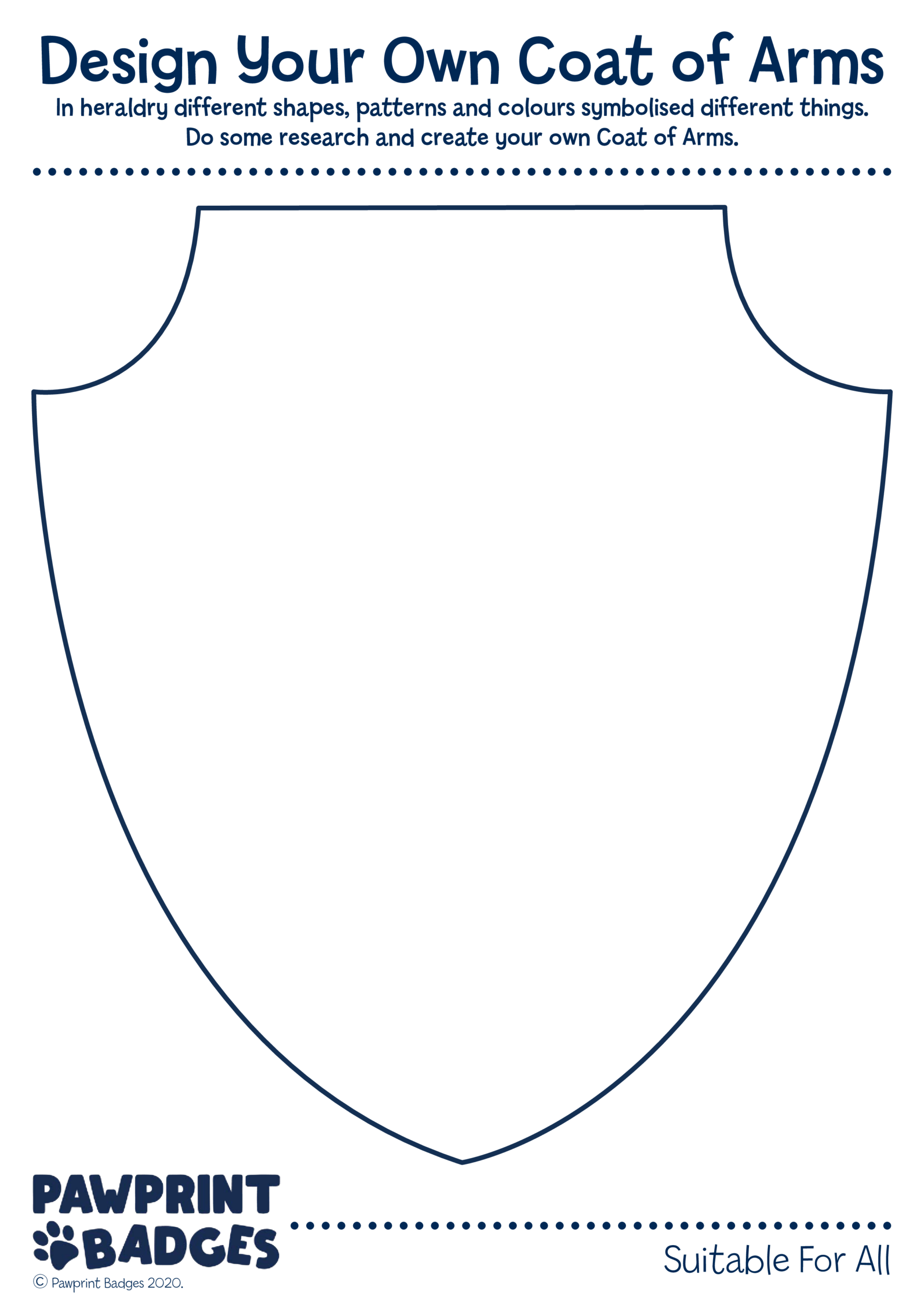 Arms Activity Design Your Own Coat Of Arms Free Coat Of Arms Pawprint Family