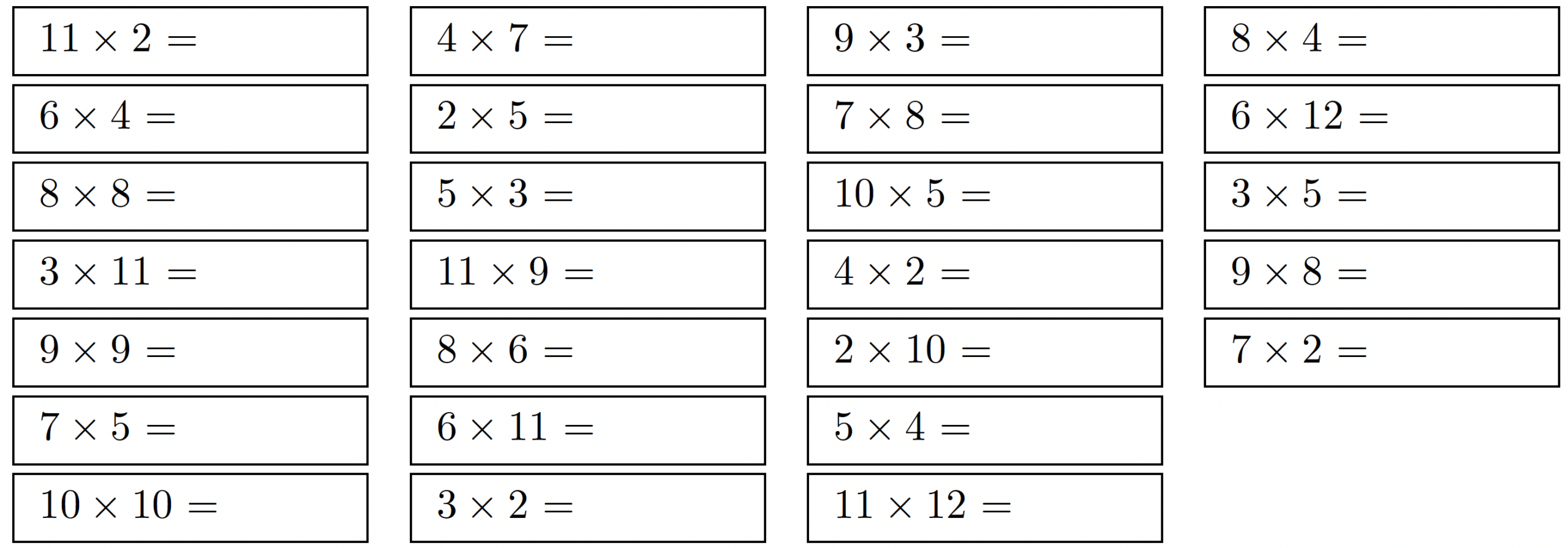 Arrays Is There An Easier Way To Generate A Multiplication Table TeX LaTeX Stack Exchange