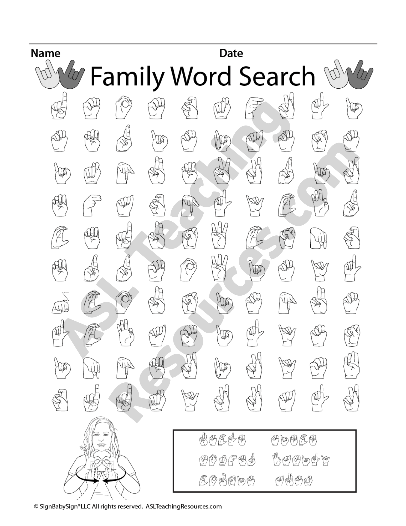Sign Language ASL Family Free Coloring Pages PDF Printables And Worksheets Lesson Tutor