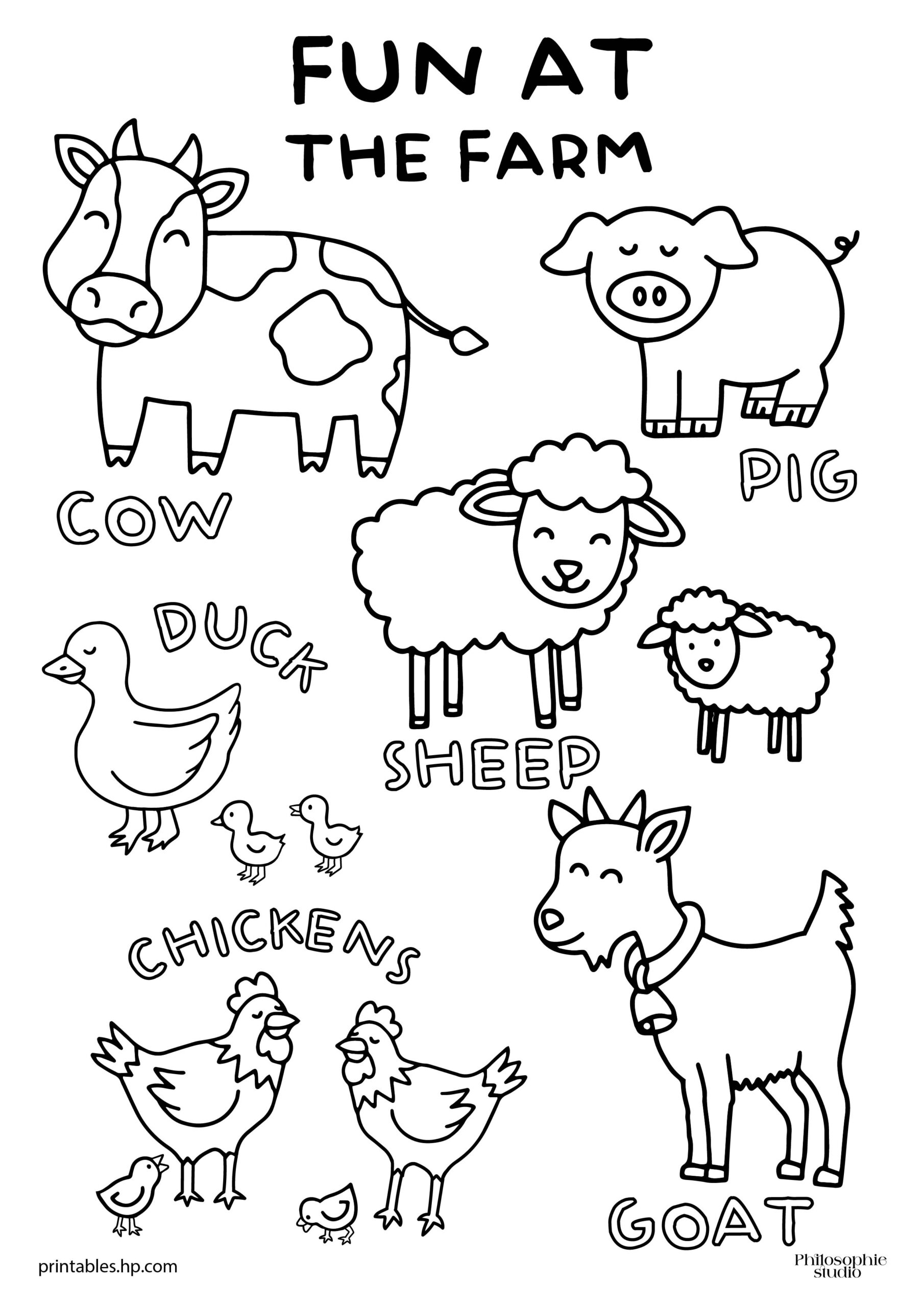 The Animals On The Farm Worksheet Color Match Super Simple