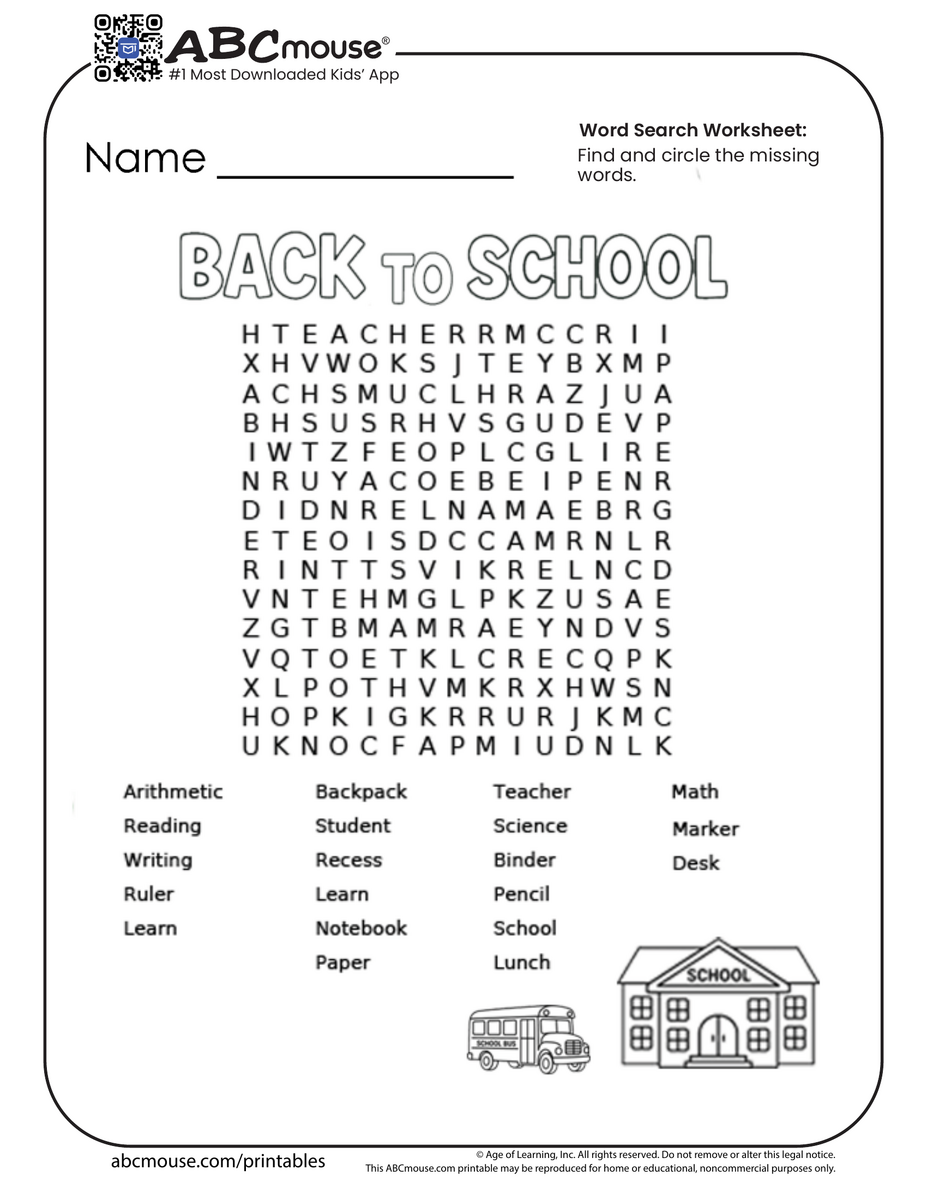 Back To School Worksheets For Kids ABCmouse Back To School Worksheets For Kids ABCmouse