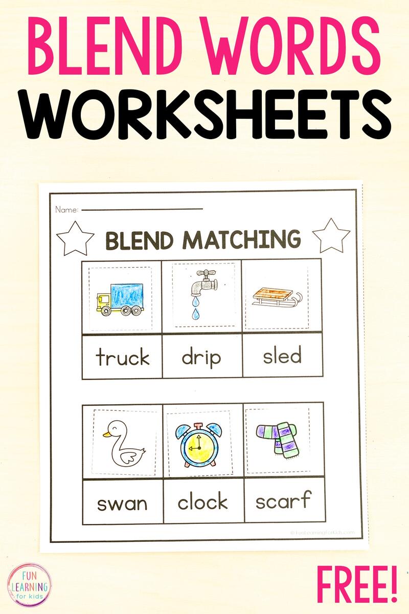 Beginning Blends Word Sort Cut Paste Worksheets 14 Initial Blends Worksheets 1st Grade Free PDF At Worksheeto