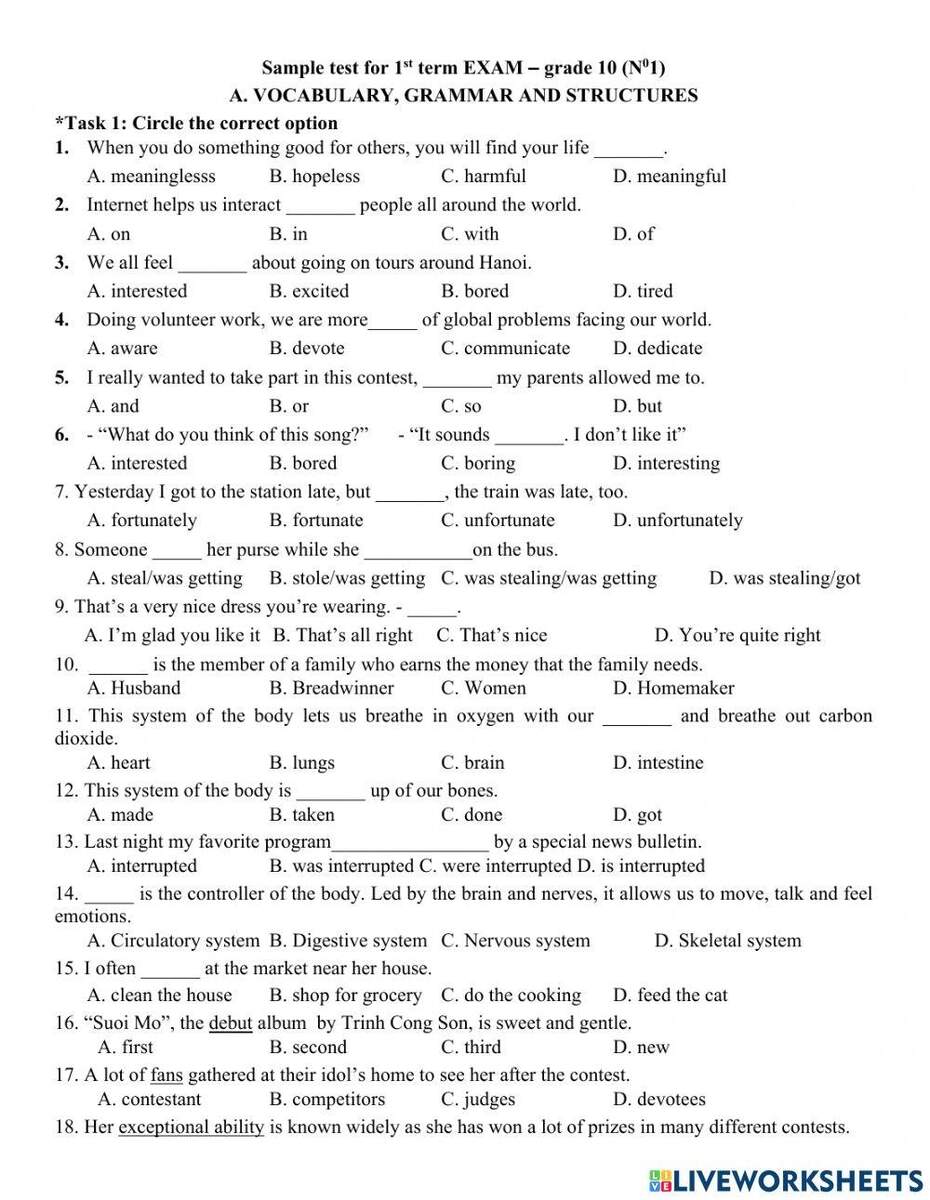 Beka 10th Grade English Test 1 Store Www Ebbefosfonden Dk Worksheets Library Free Printable Worksheets To Download UK Boost Education