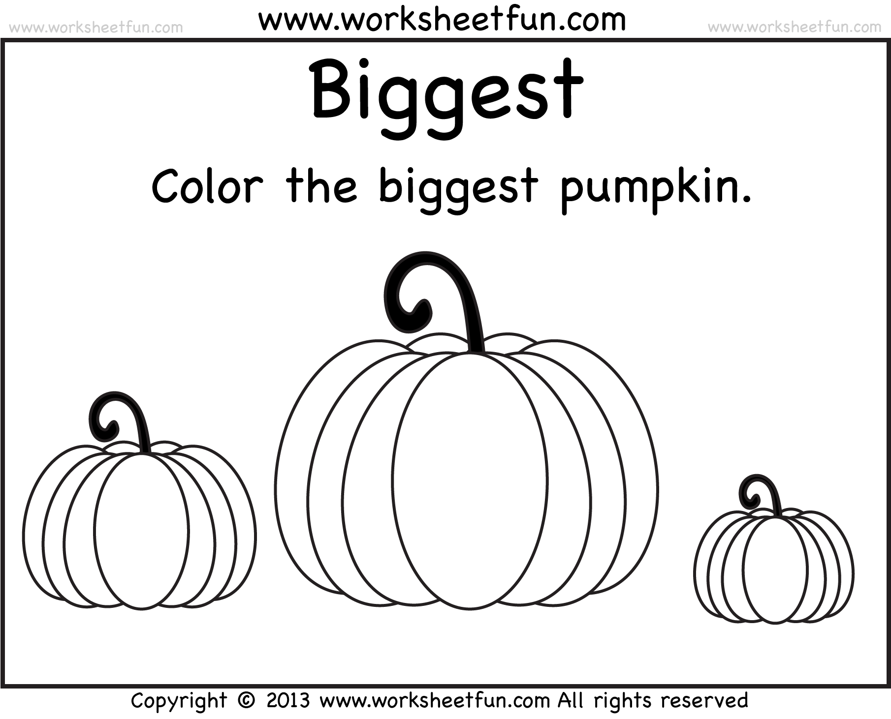 Biggest And Smallest Pumpkin 2 Worksheets FREE Printable Worksheets Worksheetfun