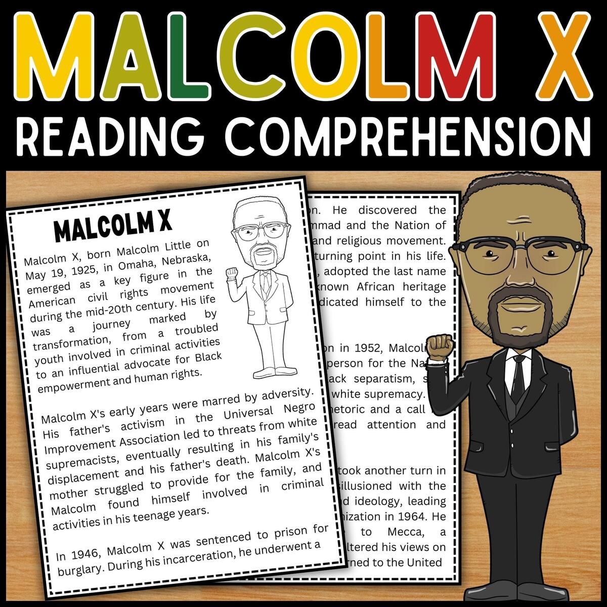 Black History Month Malcolm X Reading Comprehension Passage Questions BHM Made By Teachers