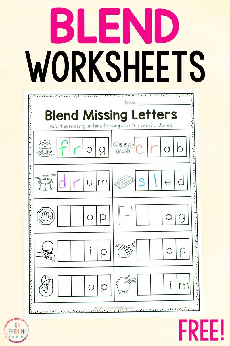 Free S Blend Worksheets Teach Prints