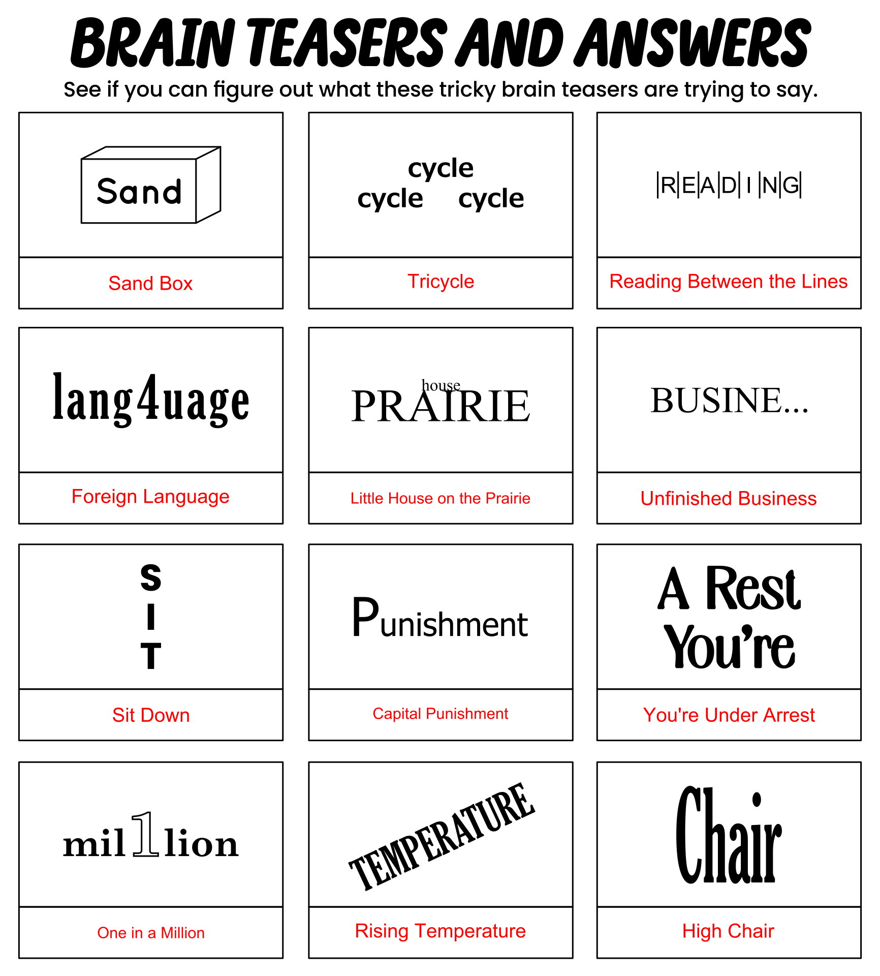 Brain Teaser Worksheets Printable Brain Teasers Worksheets Library