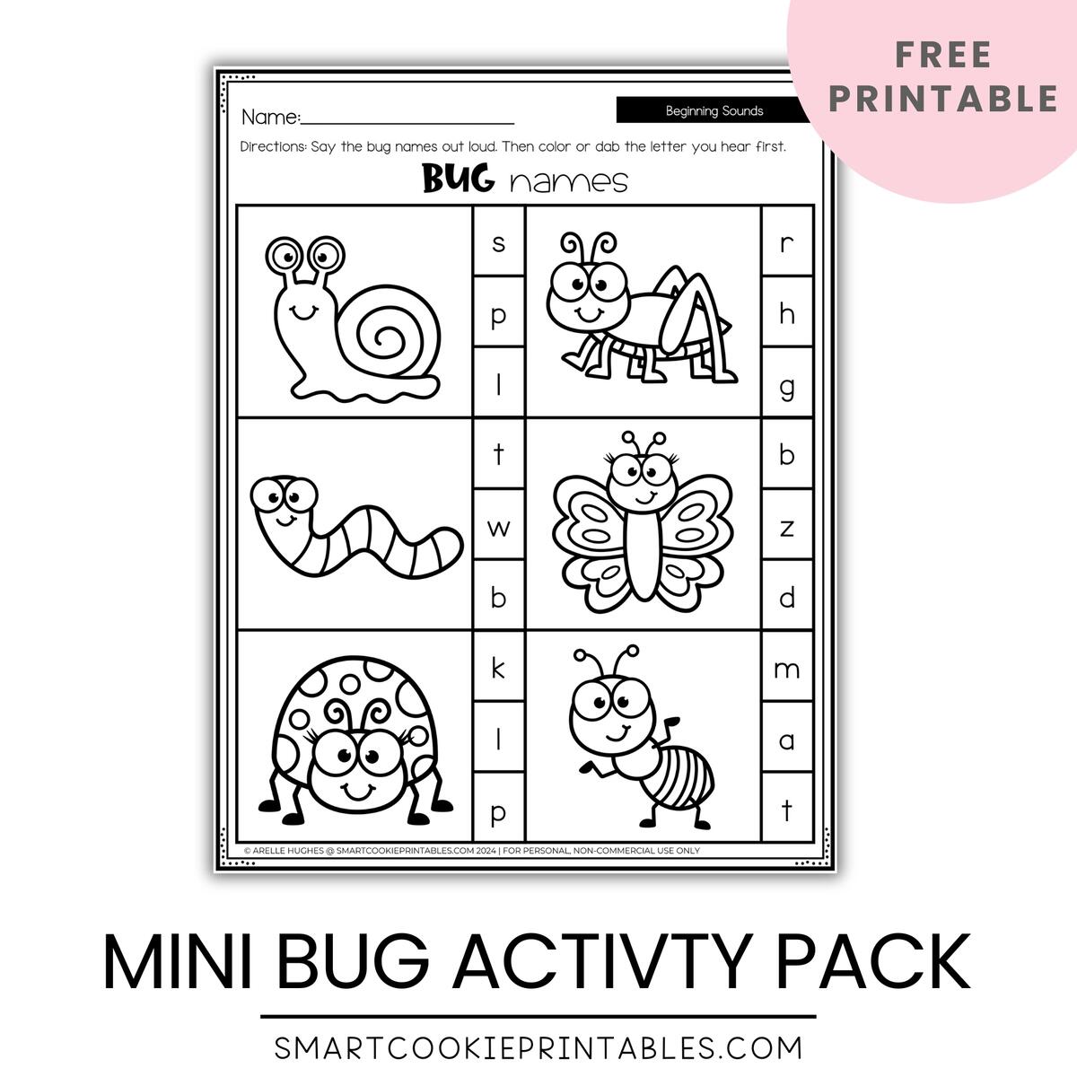 Bug Themed Worksheets For Preschool Free Printable Smart Cookie Printables Bug Themed Worksheets For Preschool Free Printable Smart Cookie Printables