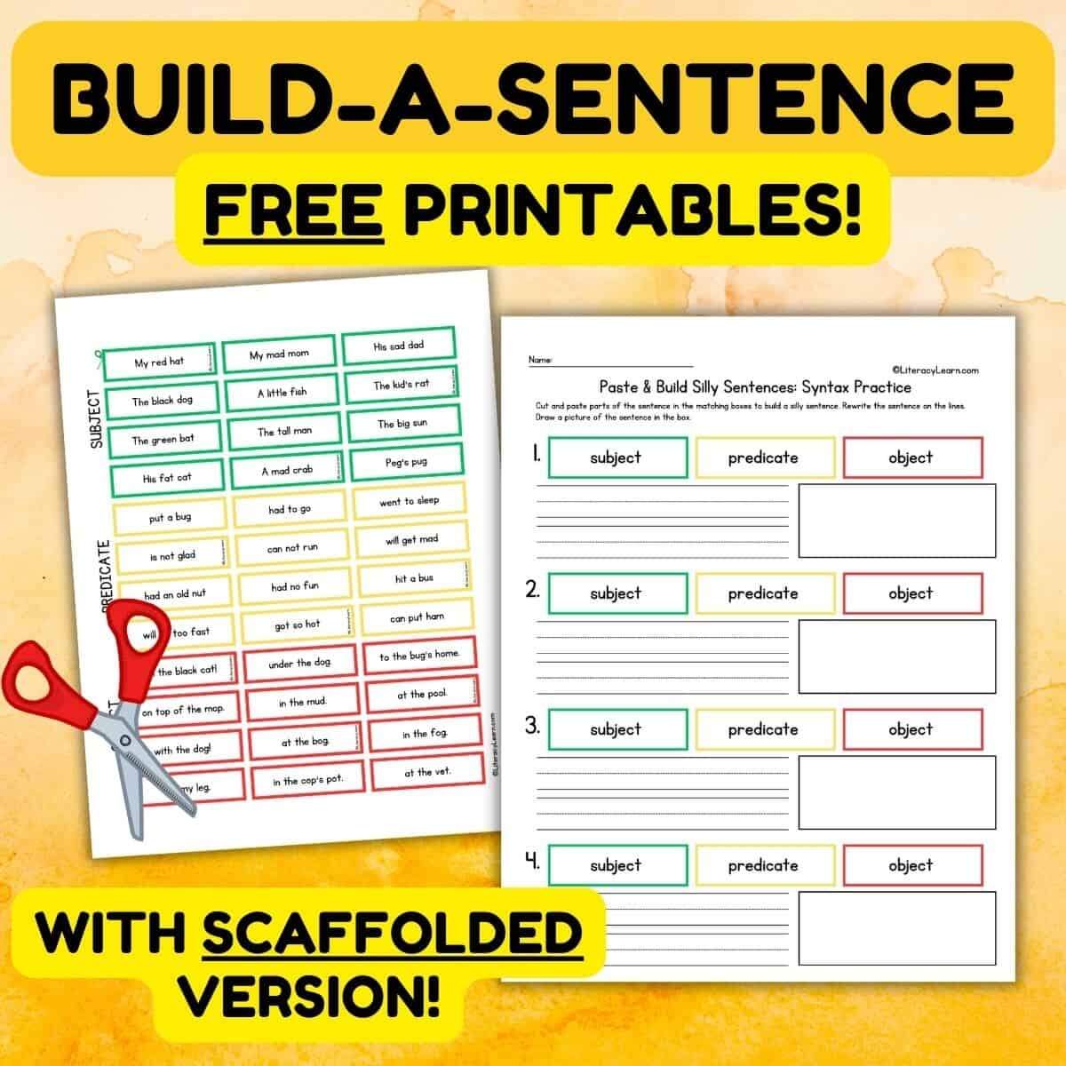 Free Sentence Builder WorksheetsMaking English Fun