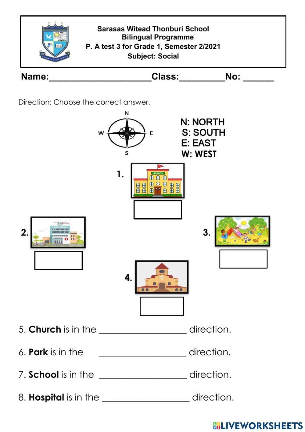 Cardinal Directions Gemaree Worksheets Library