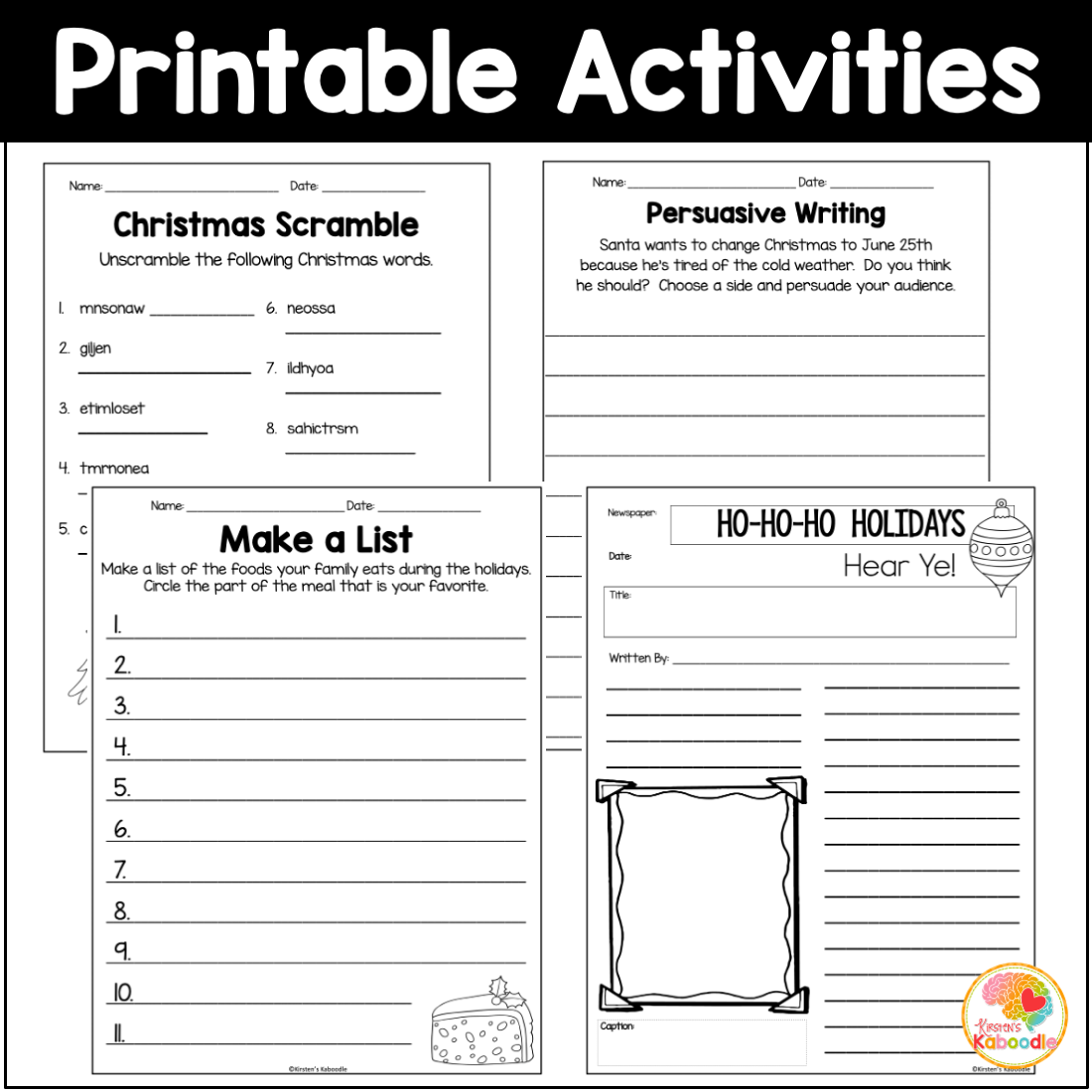 Christmas Math 5th Grade Worksheets Worksheets Library