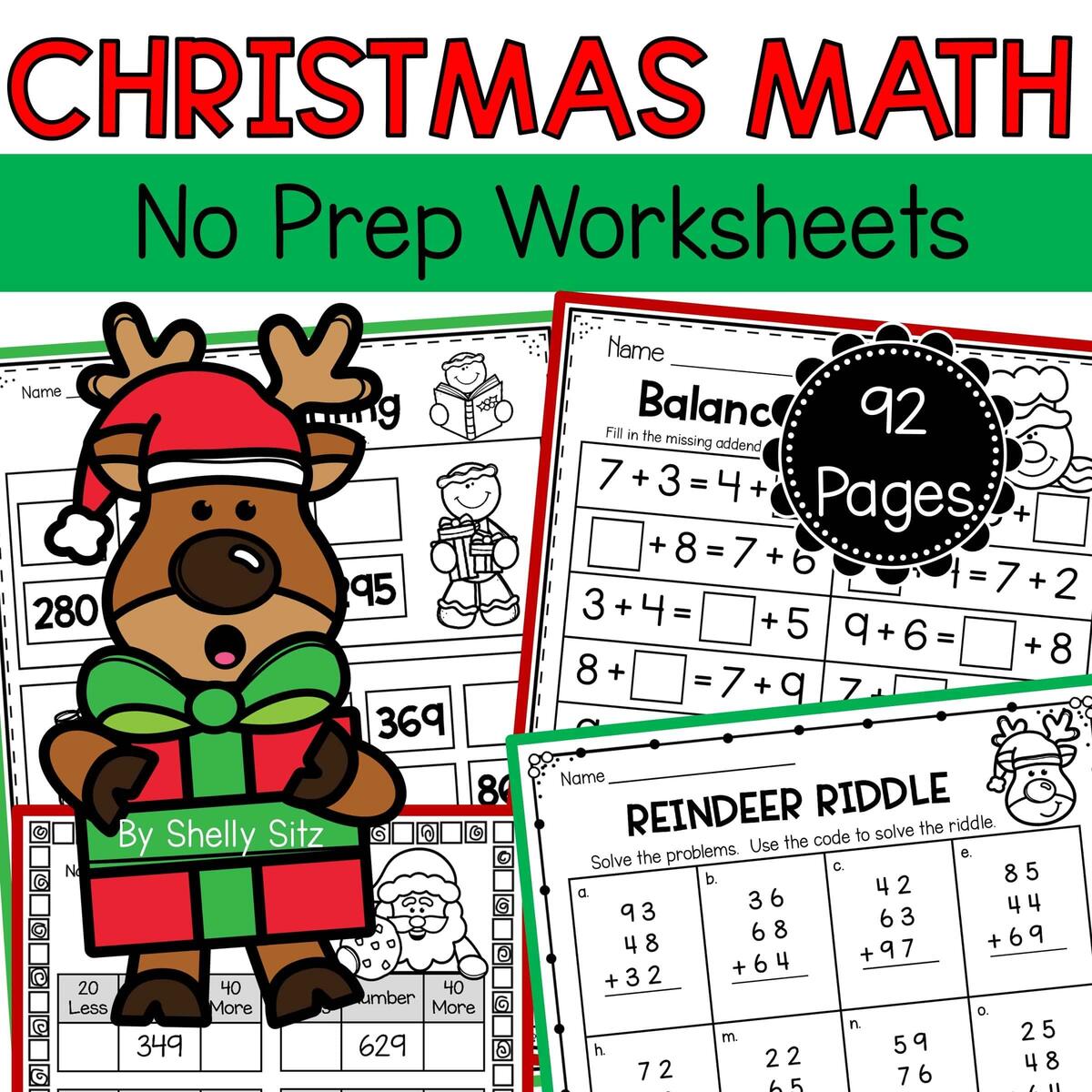 Christmas Math Worksheets For First And Second Grade